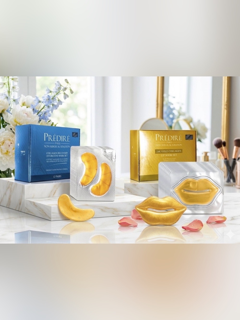 🔥Predire 24K Gold BUNDLE🔥 Lip Mask Set (12) & Eye Mask Set (10) - Retail $1150